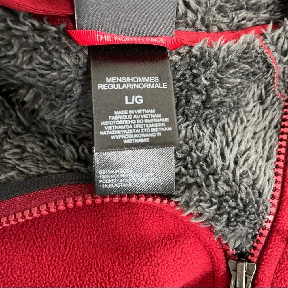 The North Face Red Chimborazo Sherpa Lined Full Zip Jacket
